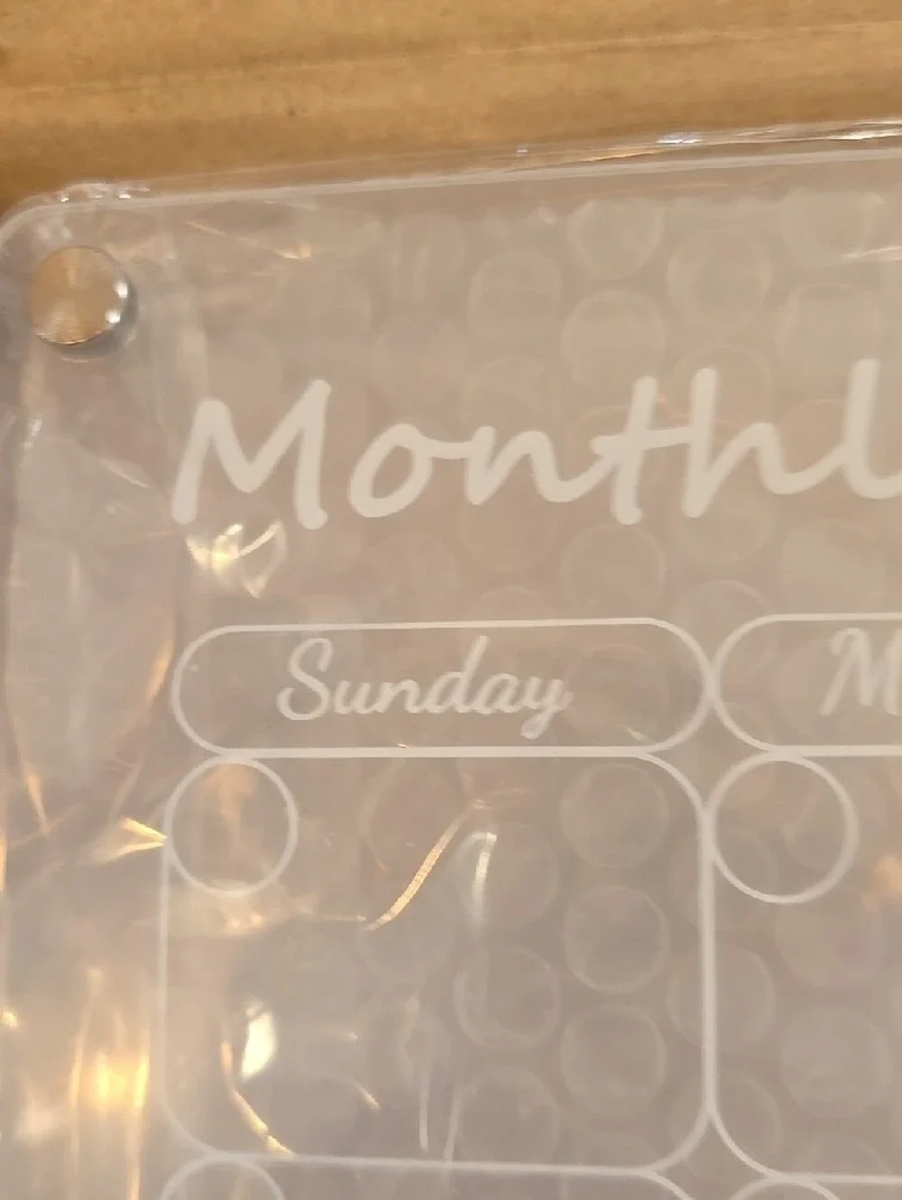 Monthly Planner Dry Erase Board with Colored Markers - Clear/White